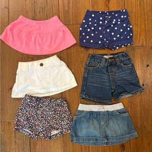 OshKosh B'gosh Girls' Mix: Pink, Navy Polka Dot, White, Denim & Floral Bottoms